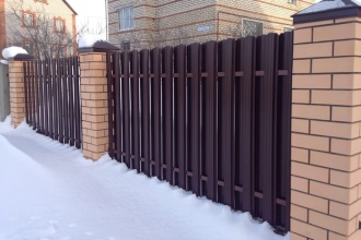 Забор из евроштакетника в шахматном порядке 30 метров фото в Ожерелье