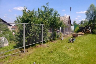 Забор из сетки рабицы в натяг секционный 80 метров фото в Ожерелье